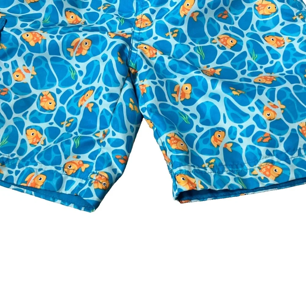 UV Skinz Boys Matching Snorkle Rash Guard Top, Fish Swim Trunks & Hat Size 7
